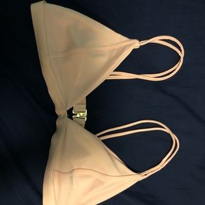 pale pink triangle bikini top